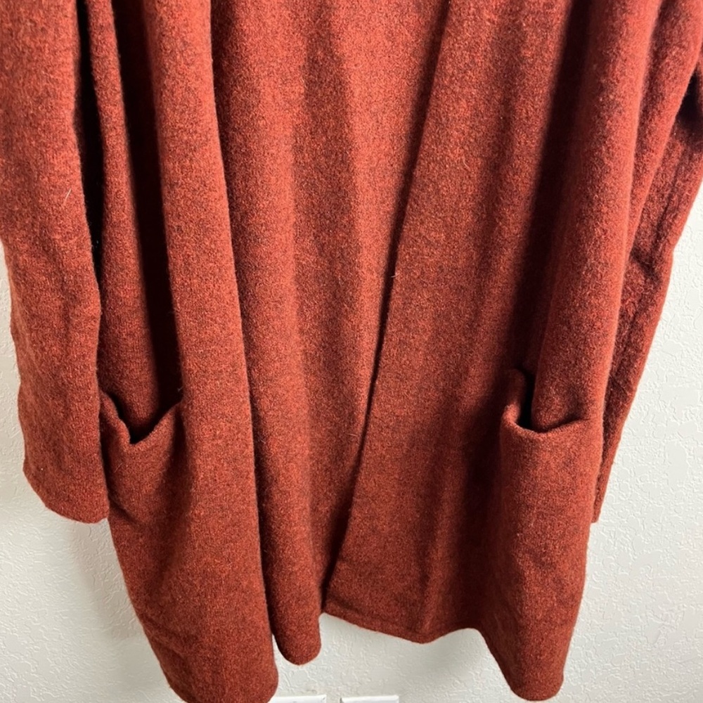 Jenni Kayne Sweater Coat Cardigan Burnt Rust Wool - Picture 5 of 10